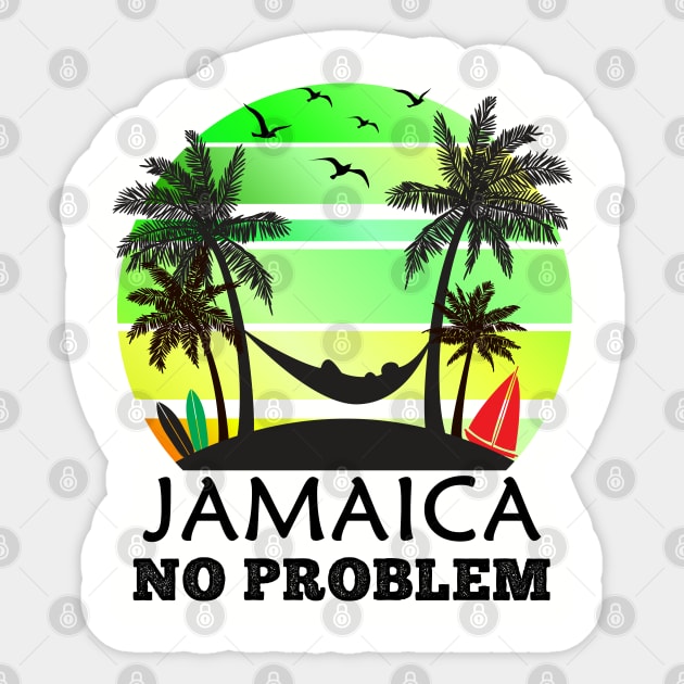 Jamaica No Problem Sticker by Jamrock Designs